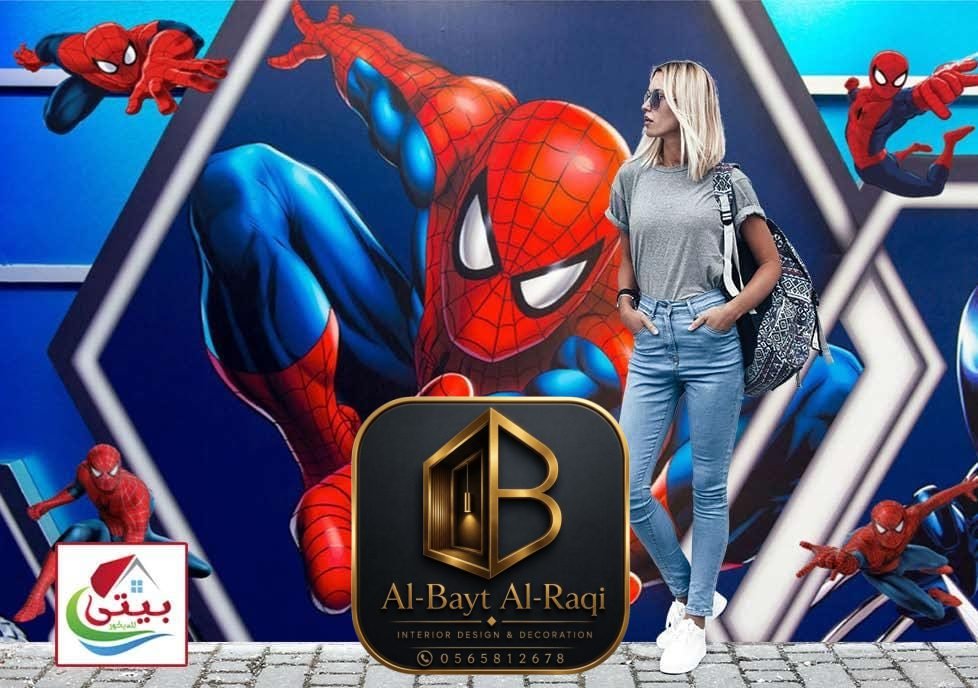 تصميم ورق حائط 3D سبايدر مان للأطفال جدة